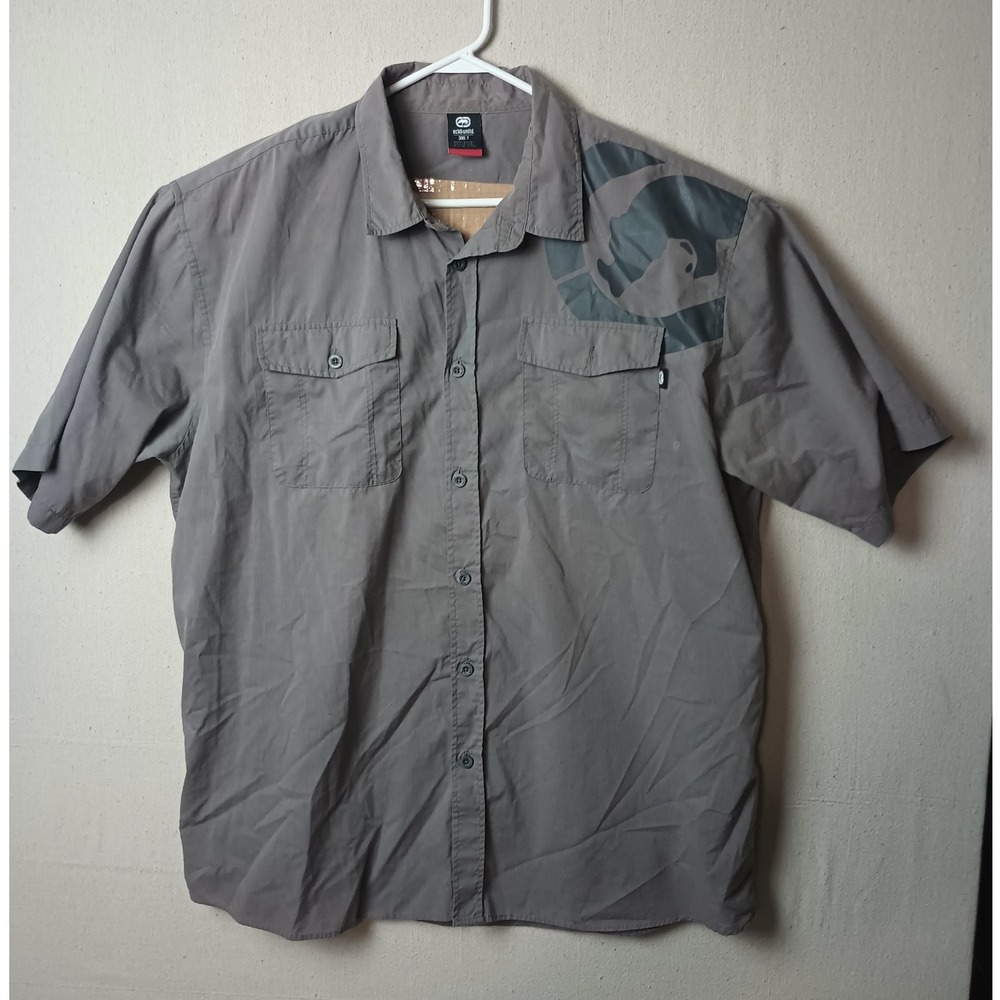 Ecko Unltd Button Down Shirt Graphic Short Sleeve Size 3XLT Streetwear hip hop I